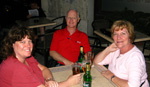 Jenny and us in Budapest, sampling Heiniken-made Soproni beer