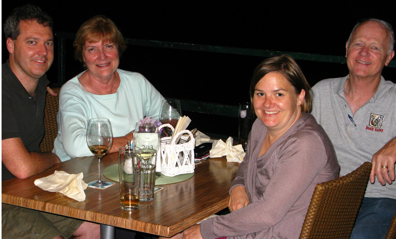 Dining with Brian and Marion along the Isar in Pullach upon our arrival in Germany