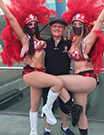 Masked Las Vegas Showgirls and me, partying on the Strip